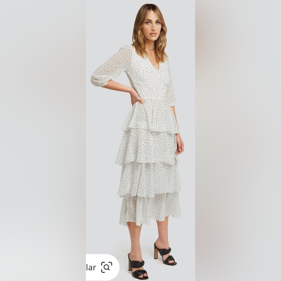 NWT Belle & Bloom polka dot midi tiered dress size small - Picture 5 of 10